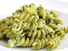 Fusili with pesto of pistachio di Bronte