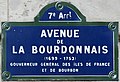 * Nomination Street sign of La Bourdonnais avenue in Paris, France. --Chabe01 08:14, 12 May 2023 (UTC) * Promotion Good quality. --Peulle 10:08, 12 May 2023 (UTC)