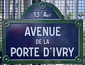 Plaque Avenue Porte Ivry - Paris XIII (FR75) - 2021-06-06 - 1.jpg