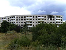 Leerstehender Plattenbau in Wolfen-Nord