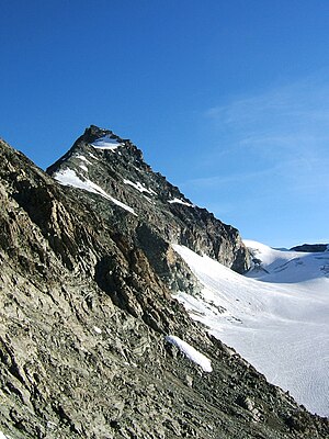 Pointe de Zinal from the south, near the Upper Blausatz