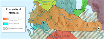 Lands of the Muzaka and Arianiti families in the 14th century