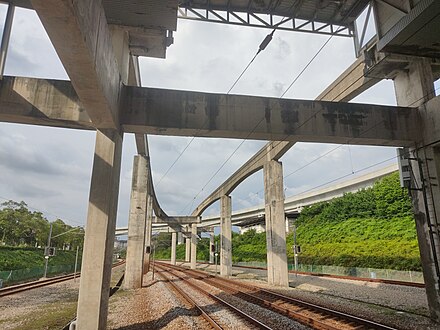 Monorail tracks with newly build MRT elevated track