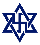 A six pointed star with a swastika inside it