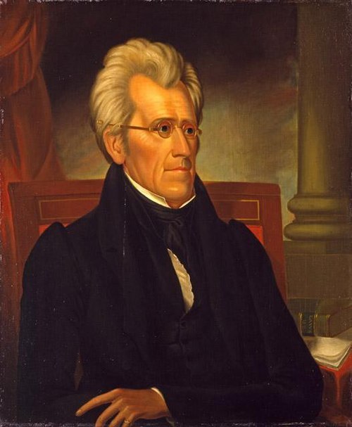 C. 1830–1832 portrait of President Andrew Jackson by Ralph E.W. Earle