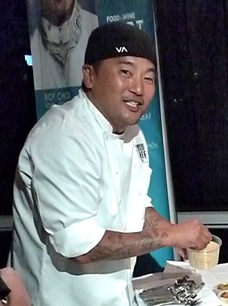 Foto van David Chang  & zijn vriend Roy Choi 