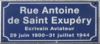 Rue Antoine-de-Saint-Exupéry (Lyon) - Plaque de rue (détail).png