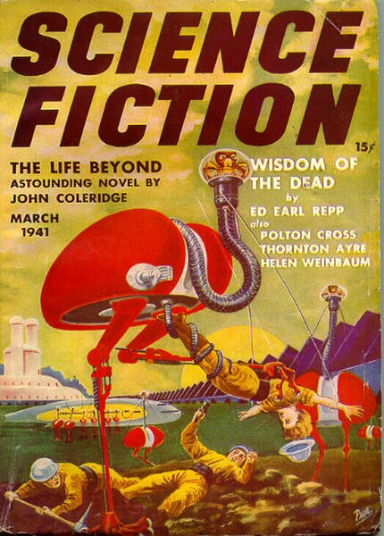March 1941 cover of the Science Fiction magazine, volume 2, issue 4