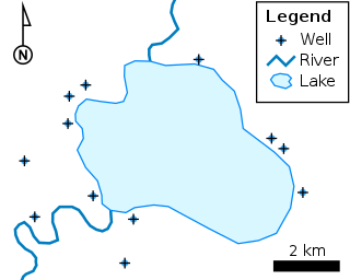 The shapefile format is a geospatial vector data format for geographic information system (GIS) software. It is developed and regulated by Esri as a mostly open specification for data interoperability among Esri and other GIS software products. The shapefile format can spatially describe vector features: points, lines, and polygons, representing, for example, water wells, rivers, and lakes. Each item usually has attributes that describe it, such as name or temperature.