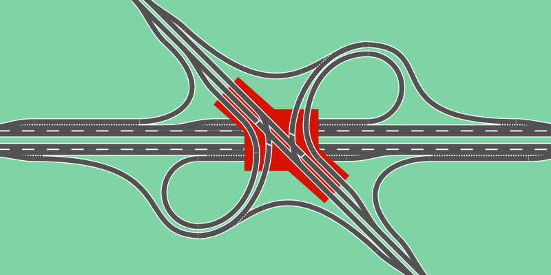 File:Singlepoint sixramppartialclover interchange.svg