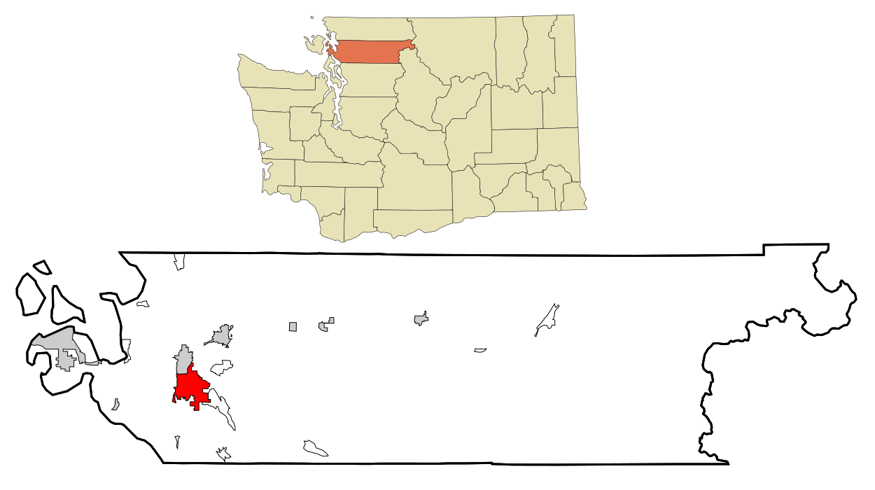 Location of Mount Vernon in Washington State