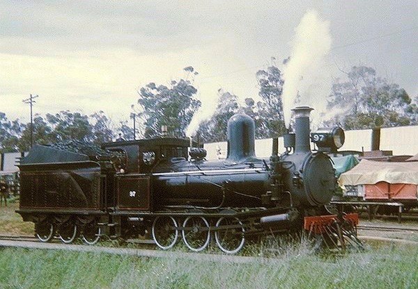 Y97 on the turntable at Jamestown during a railway enthusiast trip in October 1967