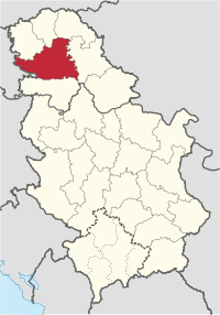 Location of the South Bačka District within Serbia