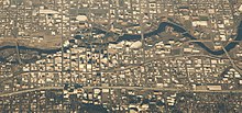 Bridges over the river, 2013 Spokane, Washington aerial.jpg