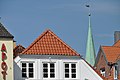 Deutsch: Blick vom Sachsentor auf den Turm der St.-Petri-und-Pauli-Kirche in Hamburg-Bergedorf . This is a photograph of an architectural monument. It is on the list of cultural monuments of Hamburg, no. 11.