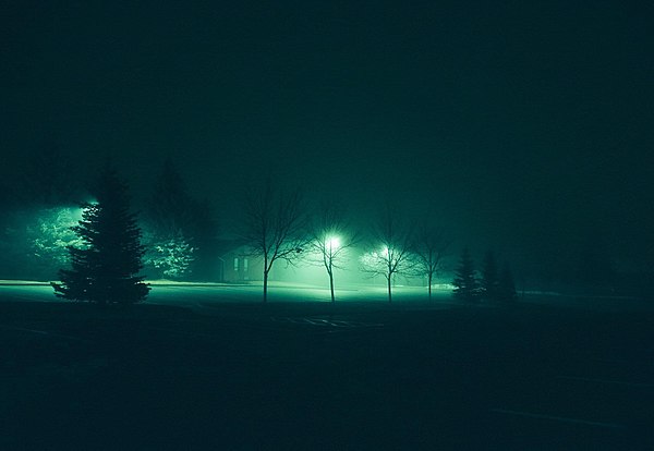 Stand Off community at night. Kainai Nation.