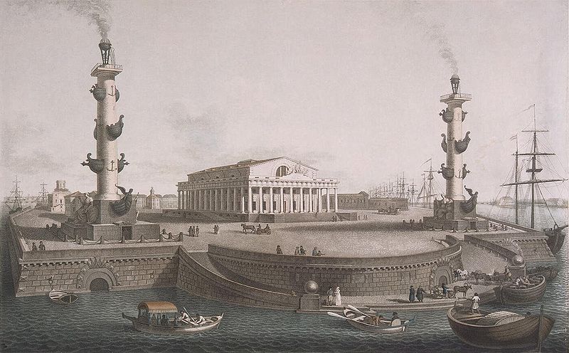 File:Sthotoshnikov, Chesky - View of Bourse from Bolshaya Neva 1810s (cropped).jpg