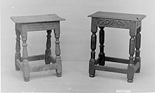 Typical English oak joint stools, 17th century Stool MET 11822.jpg