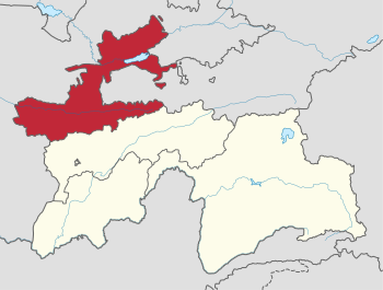ولایت سغد در نقشه تاجیکستان