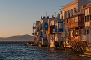 Stadsdelen Little Venice i Mykonos stad