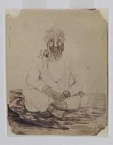 Pencil sketch of Tatya Tope made at Sipri in April 1859, just before his execution Tantia-Topi-April-1859.jpg