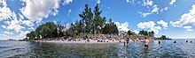 Swimming and sunbathing at the TeachBeach in early September 2021 TeachBeachSummertime.jpg