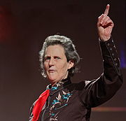 Temple Grandin became a prominent example of a autistic person. Temple Grandin at TED.jpg