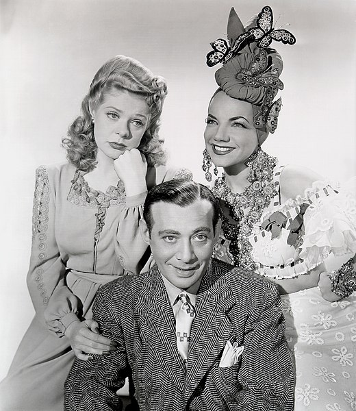 Alice Faye, Phil Baker, and Carmen Miranda in The Gang's All Here (1943)