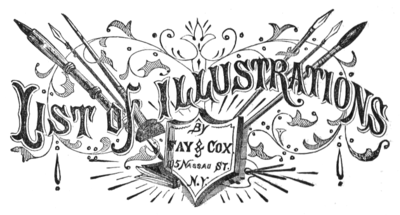 List of Illustrations by Fay & Cox 105 Nassau St. N.Y.