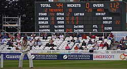 Abell batting against Hampshire,in the innings in which he made his maiden first-class century. Tom Abell batting 2015.jpeg