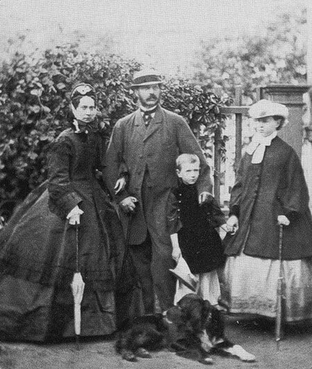 Grand Duke Sergei with his parents and his sister, Grand Duchess Maria Alexandrovna