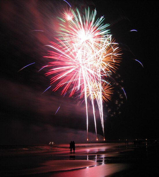 The Tybee Island pier's annual fireworks show