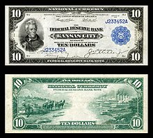 $10 1915 Kansas City District Federal Reserve Bank Note. US-$10-FRBN-1915-Fr.817.jpg