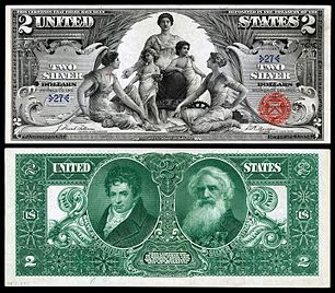 Robert Fulton and Samuel Morse depicted on the reverse of the 1896 $2 'Educational Series" Silver Certificate. US-$2-SC-1896-Fr.247.jpg