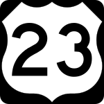 Straßenschild des U.S. Highways 23