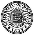 Selo da Universidade de Michigan, com a data de fundação, 1837