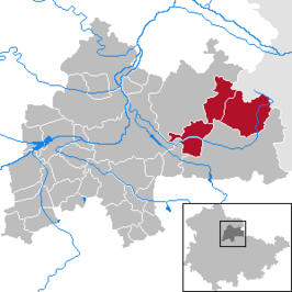 Kaart van Verwaltungsgemeinschaft Kölleda