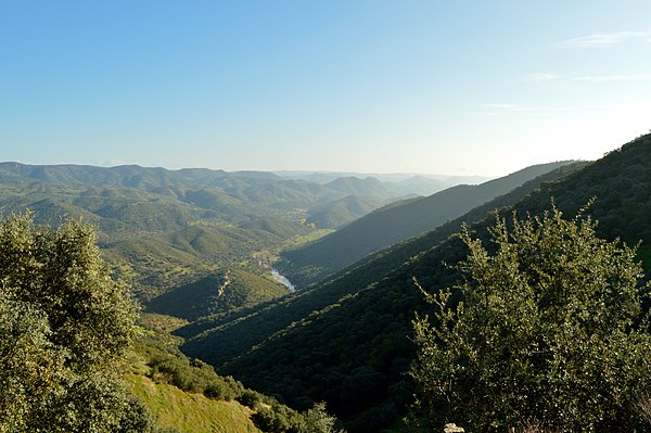 View of the Sierra Morena range in the Obejo area