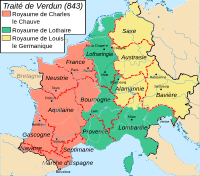 L'empire carolingien et son démembrement en 843