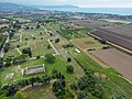 Ancient Greek town Paestum and modern village Torre/Licinella, coast.