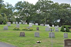 Mount Feake Cemetery in Waltham is located on Mount Feake, which was named after Robert Feake Waltham MA Mount Feake Cemetery.JPG