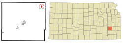 Расположение в округе Вудсон и Канзасе