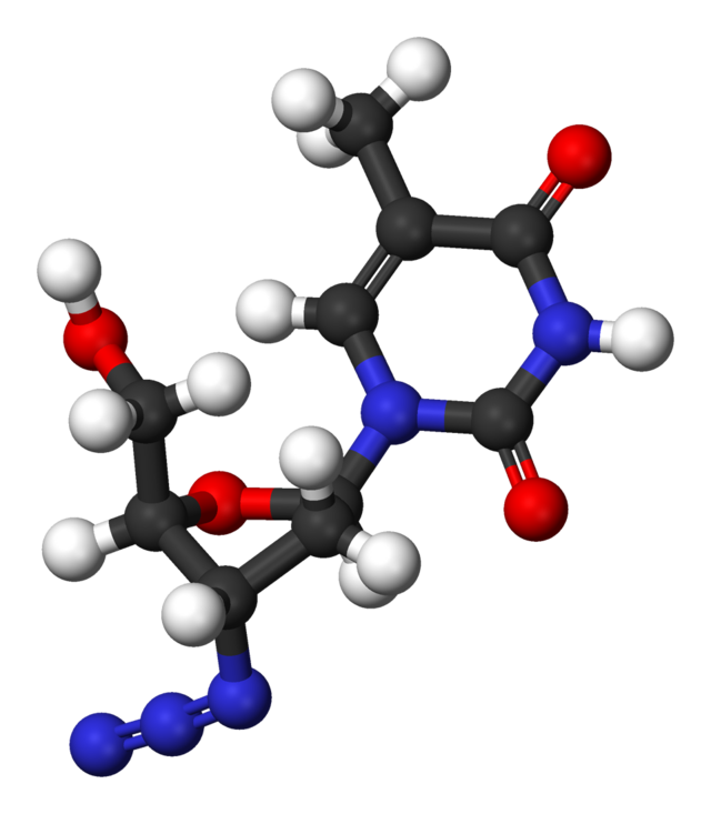 Ball-and-stick model of zidovudine
