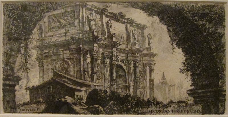 File:'Arch of Constantine in Rome' from 'Views of Rome' by Giovanni Battista Piranesi, etching, Honolulu Museum of Art.JPG