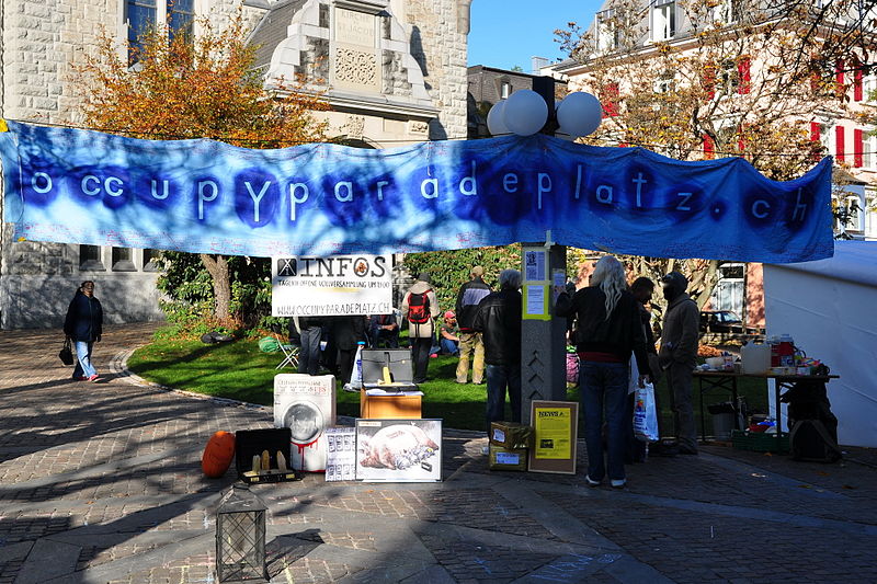 File:'Occupy Stauffacher' (Paradeplatz) - Aussersihl - Kirche St. Jakob - Stauffacher 2011-11-17 12-54-54 ShiftN.jpg