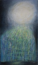 Méditation de pleine lune, acrylique sur toile, 46x27cm, mars 2015.
