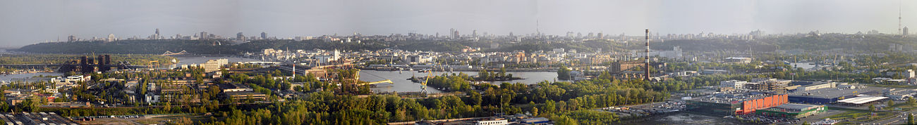 Панорама правого берега Днепра.