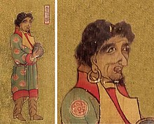 Ambassador from Khotan (于闐國 Yutian) to the Tang dynasty, in Wanghuitu (王會圖) circa 650 CE.