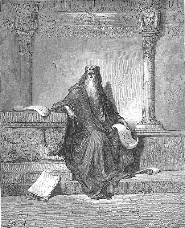 King Solomon in Old Age by Gustave Doré (1866), a depiction of the purported author of Ecclesiastes, according to rabbinic tradition