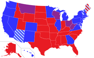 Map of the Senate composition by state and party, as of Jan 3, 2023